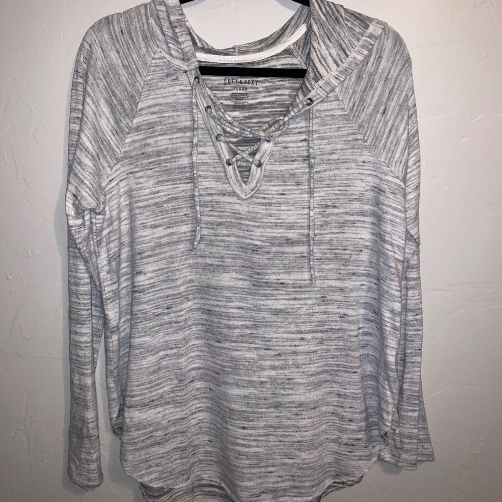 Gray marled sweater